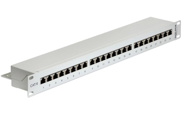 Delock Patchpanel 24 Port Cat.6 19" Rack Grau