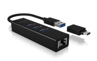 ICY BOX USB-Hub IB-HUB1419-LAN USB 3.0 - 3x USB-A