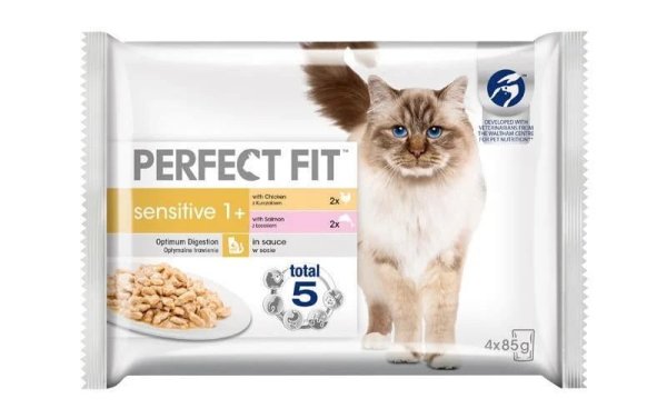 Perfect Fit Nassfutter Sensitive mit Lachs & Huhn 4 x 85 g