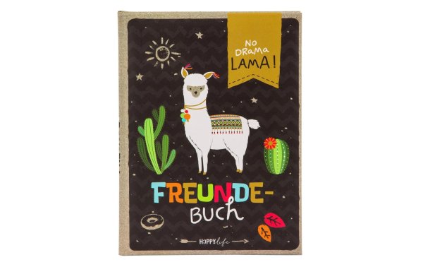 Goldbuch Freundebuch Lama