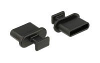 Delock Blindstecker/Staubschutz USB-C 10 Stück Schwarz mit Griff