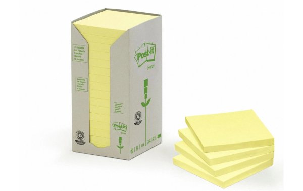 Post-it Notizzettel Recycling Notes 7.6 cm x 7.6 cm, Gelb