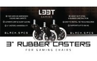 L33T Gaming Gummirollen 3" für Gaming Chairs, 5 Stück, schwarz