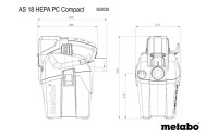 Metabo Akku-Nass-/Trockensauger AS 18 HEPA PC COMPACT Solo
