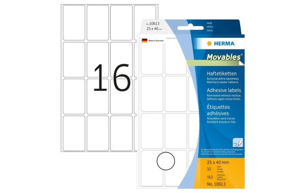 HERMA Vielzweck-Etiketten Movables 25 x 40 mm, 512 Etiketten