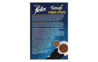 Felix Nassfutter Soup Tender Strips Fleisch 6 x 48g