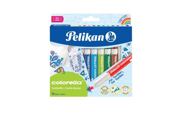 Pelikan Textilmarker Colorella 12 Farben, Medium