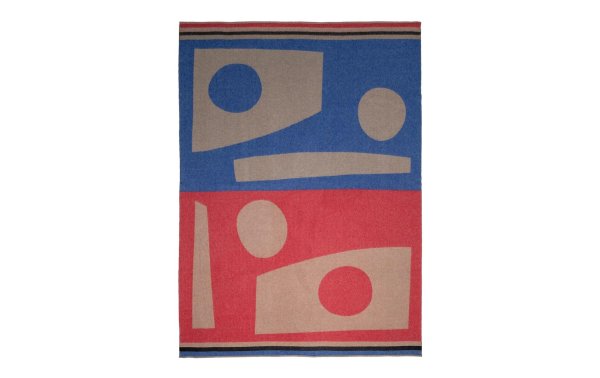 Markslöjd Decke Alma 180 x 130 cm, Blau/Rot