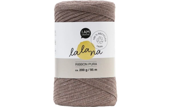 lalana Wolle Ribbon Pura 200 g, Braun