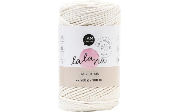 lalana Wolle Lady chain 200 g, Crème