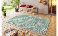 Northrugs Teppich Jaffa Palmera, 70 x 300 cm, Crème/Grün