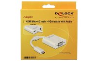 Delock Adapterkabel Micro-HDMI – VGA mit Audio, Weiss