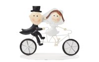 HobbyFun Mini-Figur Hochzeitpaar auf Fahrrad 7 x 10 cm