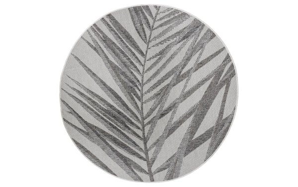 Northrugs Teppich Jaffa Palm, Ø 160 cm, Anthrazit/Crème