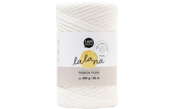 lalana Wolle Ribbon Pura 200 g, Crème