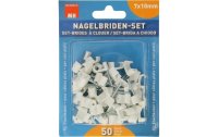 Max Hauri Nagelbriden Set 7-10 mm weiss für Flachkabel 50 Stück