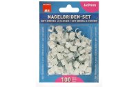 Max Hauri Nagelbriden Set 6-9 mm weiss für Flachkabel 100 Stück