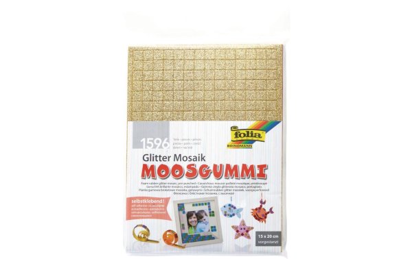 Folia Moosgummi-Set Mosaik Glitter selbstklebend, 6 Stück