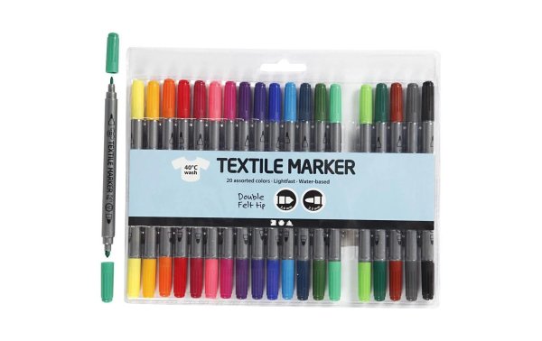 Creativ Company Textilmarker Set 20 Stifte