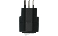 Max Hauri Abzweigstecker 1x T13 mit Schalter Schwarz