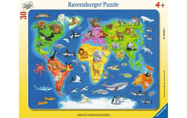 Ravensburger Puzzle Weltkarte mit Tieren