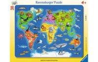 Ravensburger Puzzle Weltkarte mit Tieren