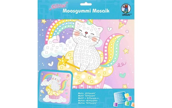 URSUS Moosgummi-Set Glitter Kittycorn, Mehrfarbig