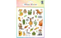URSUS Motivsticker Glitter Fun Tiere 4 Blatt, 156 Sticker