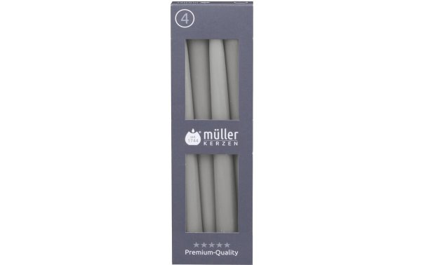 müller Kerzen Etoilekerze 24.5 x 2.2 cm, Grau, 4 Stück