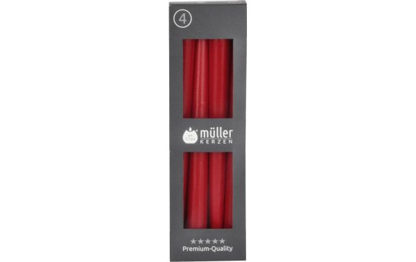 müller Kerzen Etoilekerze 24.5 x 2.2 cm, Rot, 4 Stück