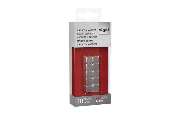 Sigel Magnetplättchen Strong Ø 10 x 10 x 10 mm, 10 Stück