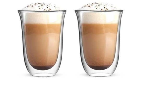 Bialetti Latte Macchiato Becher Firenze 300 ml, 2 Stück, Transparent