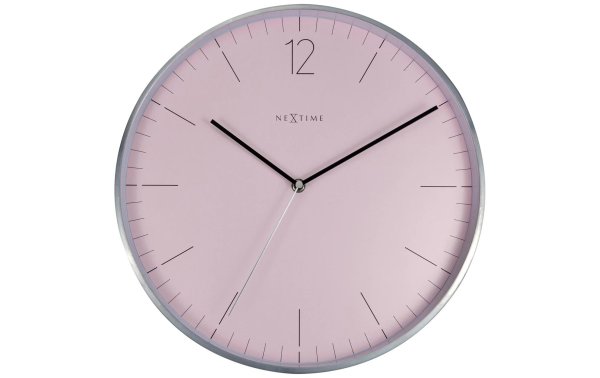 NeXtime Wanduhr Essential Ø  34 cm Silber/Rosa