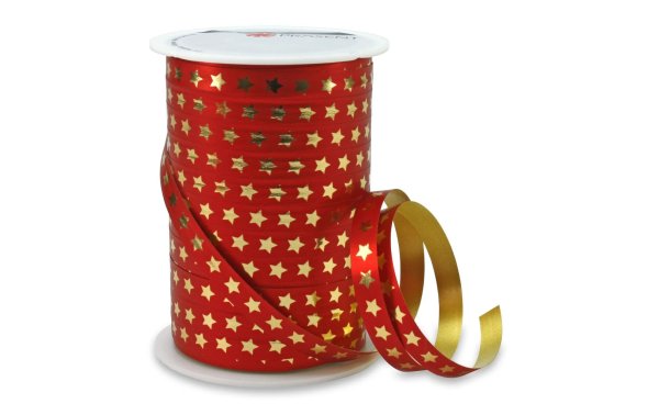 Pattberg Geschenkband Christmas Star 1 cm x 100 m, Rot