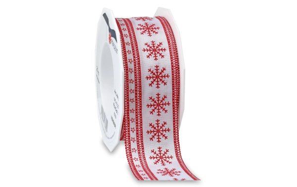 Pattberg Geschenkband Verbier 4 cm x 20 m, Rot/Weiss