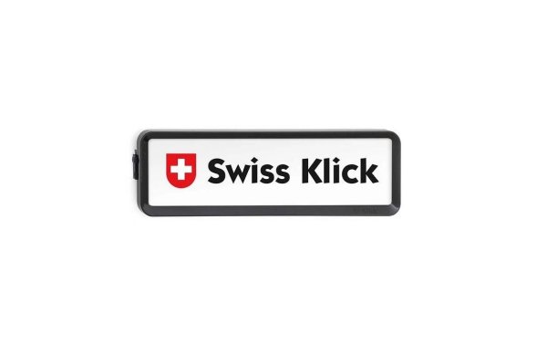 Swiss Klick Kennzeichenhalter Langformat  Vorderseite Schwarz