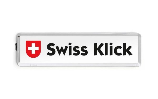 Swiss Klick Kennzeichenhalter Langformat Hinterseite, Chrom Glanz