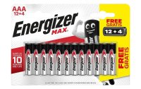 Energizer Batterie Max AAA 12+4 Stück