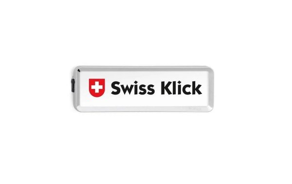 Swiss Klick Kennzeichenhalter Hochformat Vorderseite Chrom Glanz