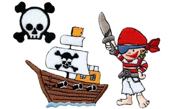 Mono-Quick Aufbügelbild Pirat 3 Stück