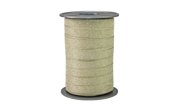 Pattberg Kräuselband Poly Glitter 1 cm x 100 m, Gold