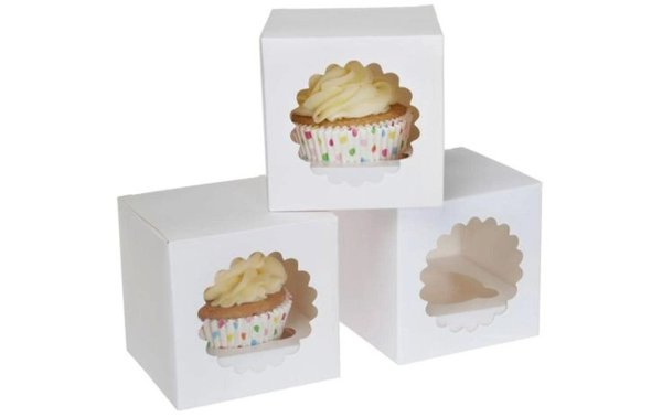 House of Marie Cupcake-Box 9 x 9 x 9 cm, 3 Stück