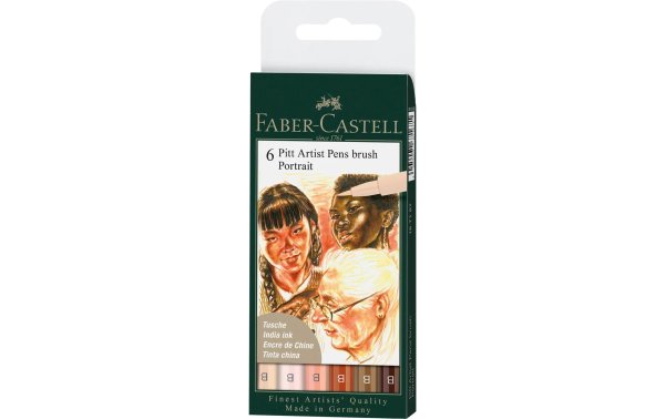 Faber-Castell Tuschestift Pitt Artist Pen Portrait 6er Etui