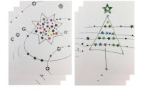 ABC Weihnachtskarte Stern und Tanne 10.1 x 15 cm, 6...