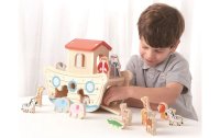 Spielba Holzspielwaren Beschäftigungsspielzeug Arche Noah mit 14-teiligem Zubehör