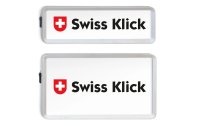 Swiss Klick Kennzeichenhalterset Hochformat Chrom Matt