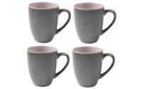 Bitz Kaffeetasse 300 ml, 4 Stück, Grau/Pink