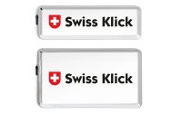 Swiss Klick Kennzeichenhalterset Hochformat Chrom Glanz