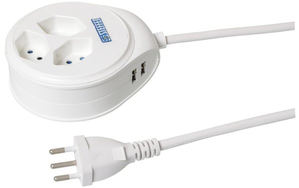 STEFFEN Steckdosenleiste STEBA DISC 3 × T13 USB Weiss