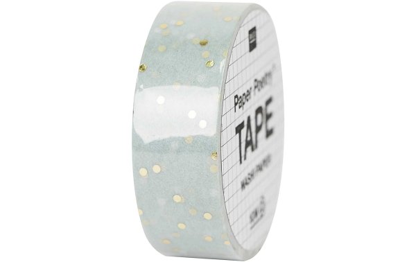 Rico Design Washi Tape Punkte 1.5 cm x 10 m, Gold/Mint